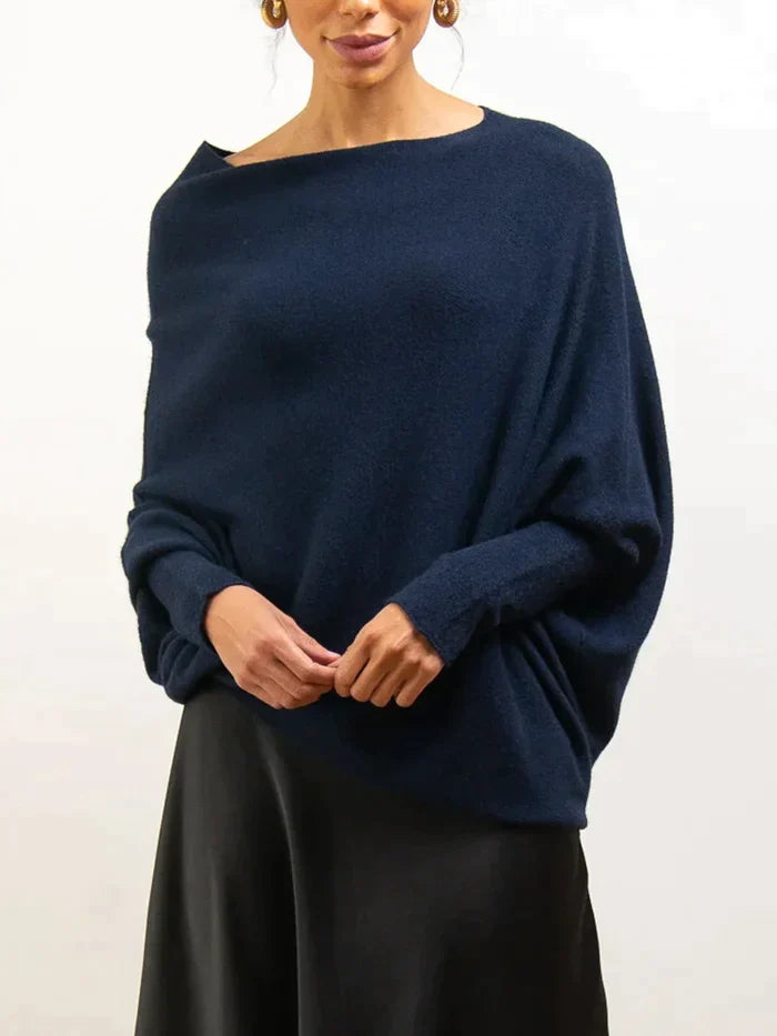 Asira - Asymmetrischer Drapierter Strickpullover